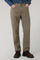 Taupe Garment Dyed Cotton Silk 5-Pocket Trousers