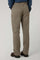 Taupe Garment Dyed Cotton Silk 5-Pocket Trousers