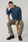 Taupe Garment Dyed Cotton Silk 5-Pocket Trousers