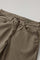 Taupe Garment Dyed Cotton Silk 5-Pocket Trousers