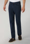 Blue Garment Dyed Cotton Silk 5-Pocket Trousers