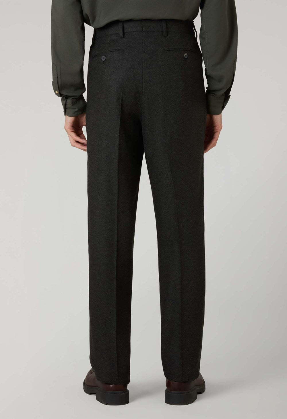 Dark Green Flannel Mario Trousers