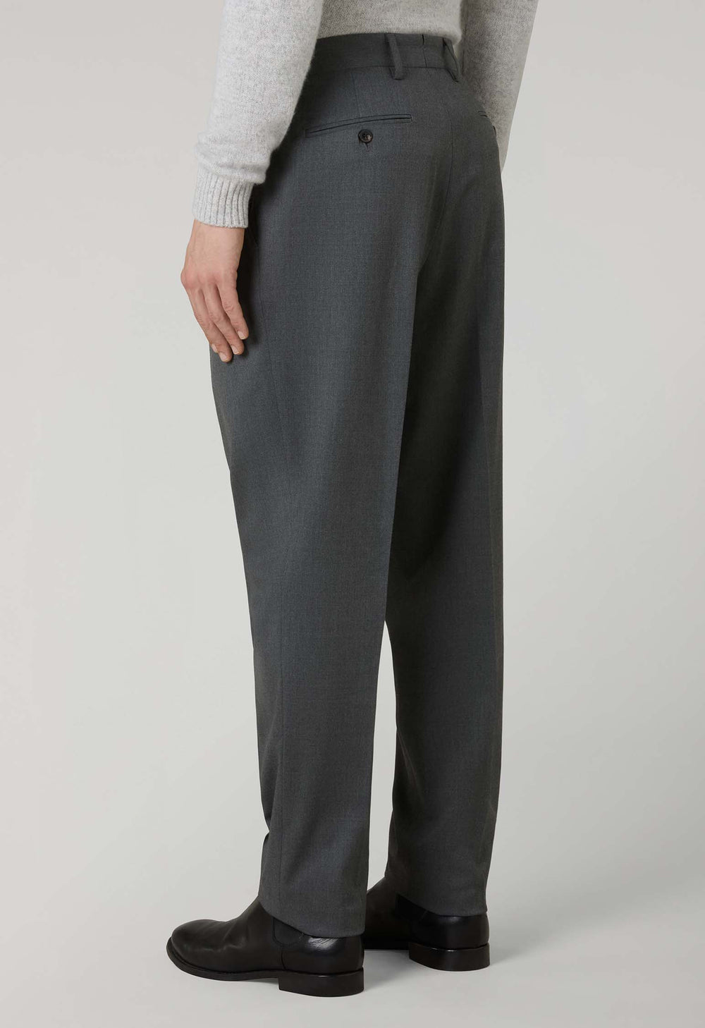 Grey Stretch Wool Mario Trousers