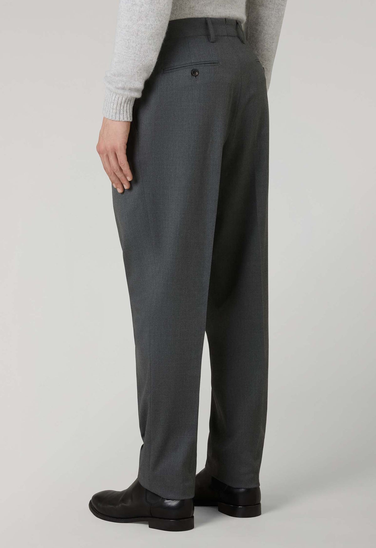 Grey Stretch Wool Mario Trousers