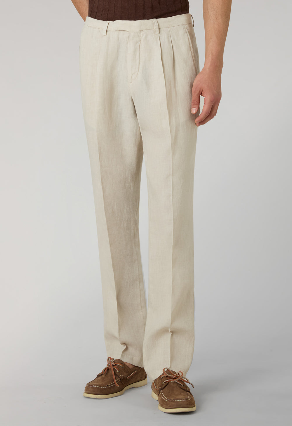 Pantalone Napoli in lino tinto in capo beige
