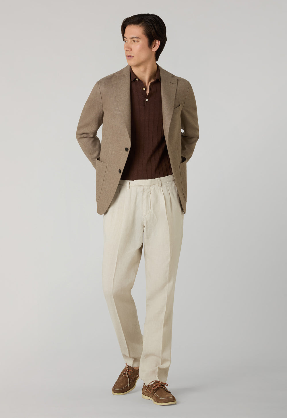 Pantalone Napoli in lino tinto in capo beige