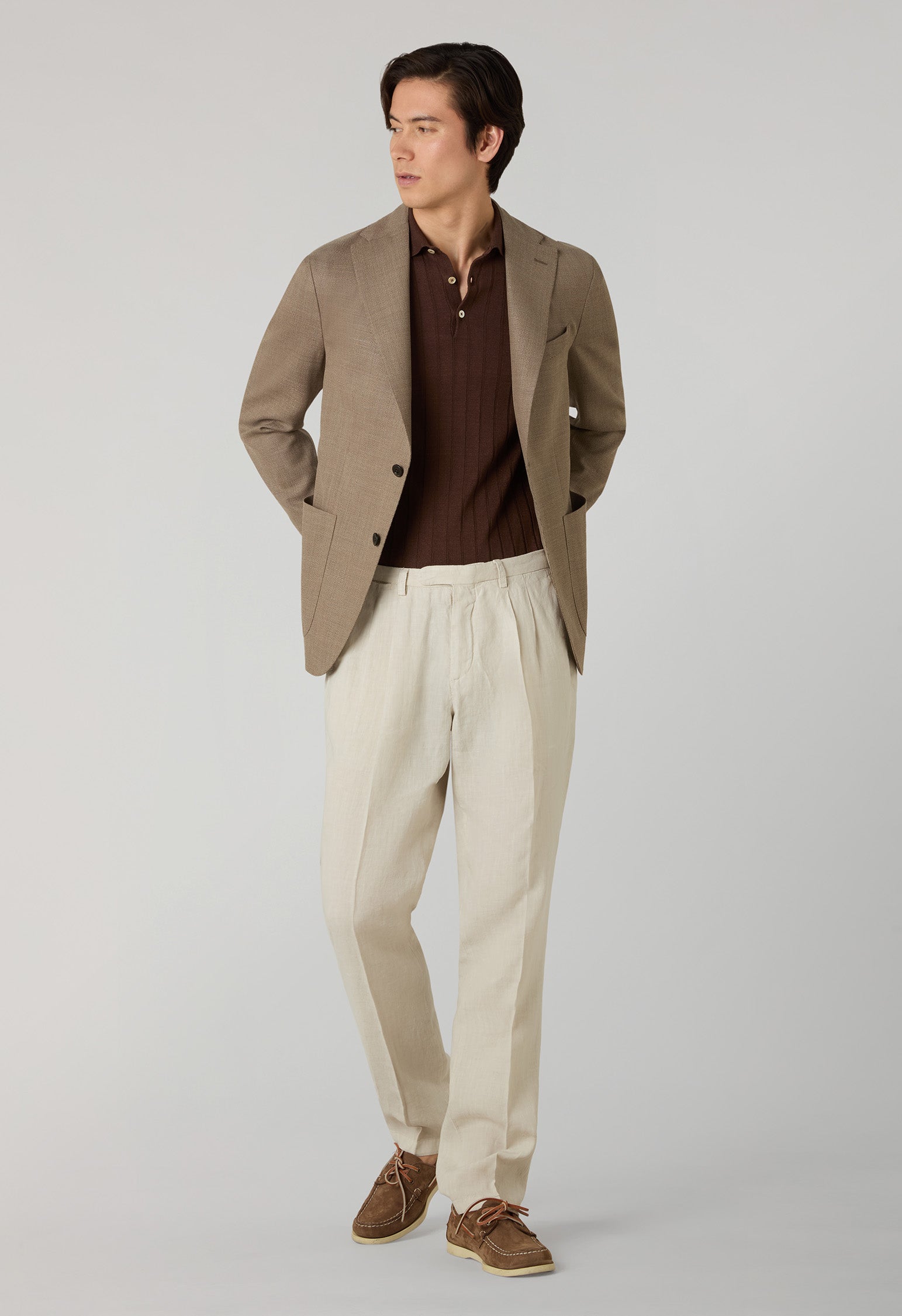 Pantalone Napoli in lino tinto in capo beige