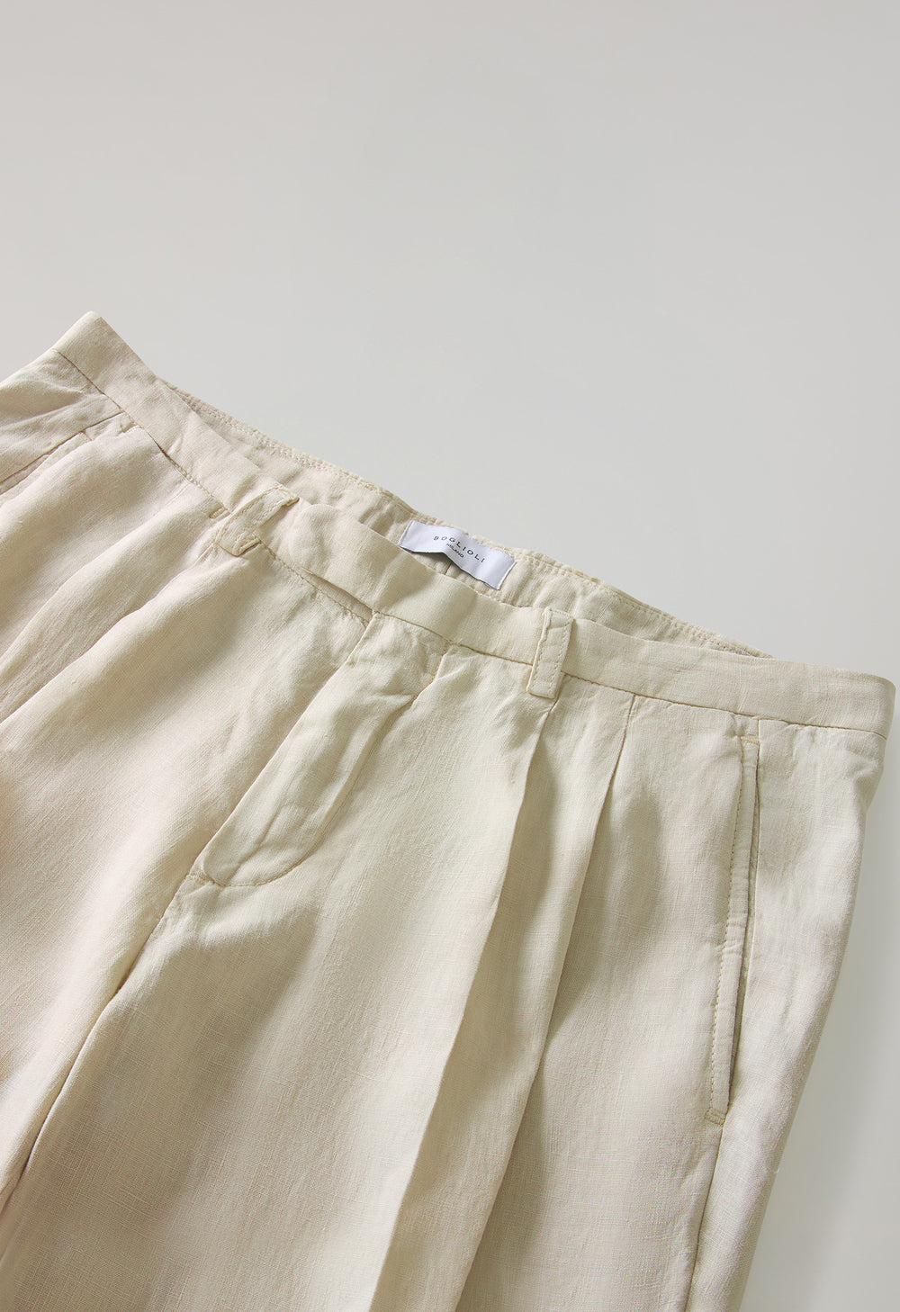 Pantalone Napoli in lino tinto in capo beige