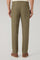 Khaki Garment Dyed Linen Napoli Trousers