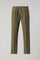 Khaki Garment Dyed Linen Napoli Trousers