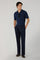 Pantalone Napoli in cotone stretch tinto in capo blu
