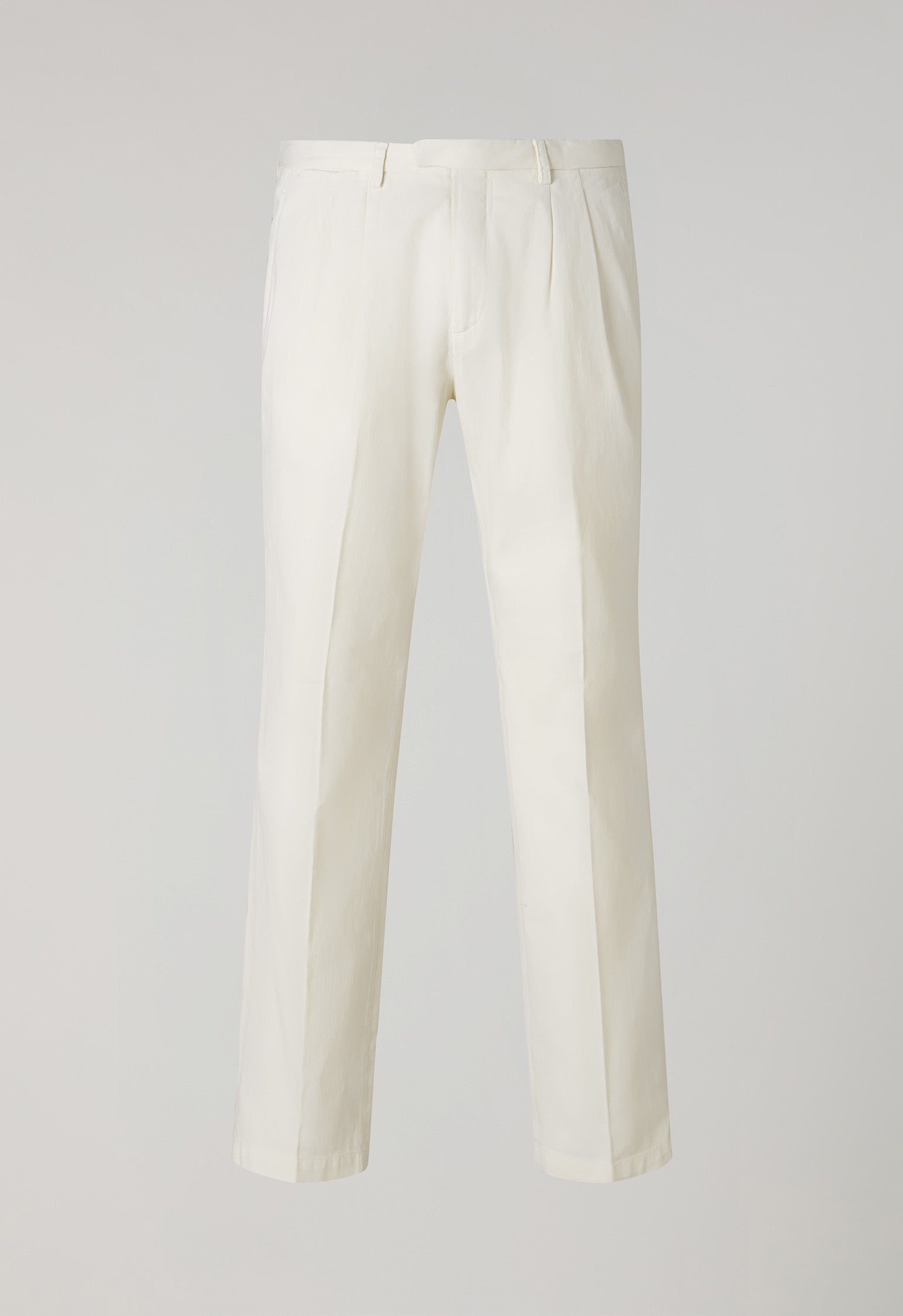 Pantalone Napoli in cotone stretch tinto in capo ghiaccio