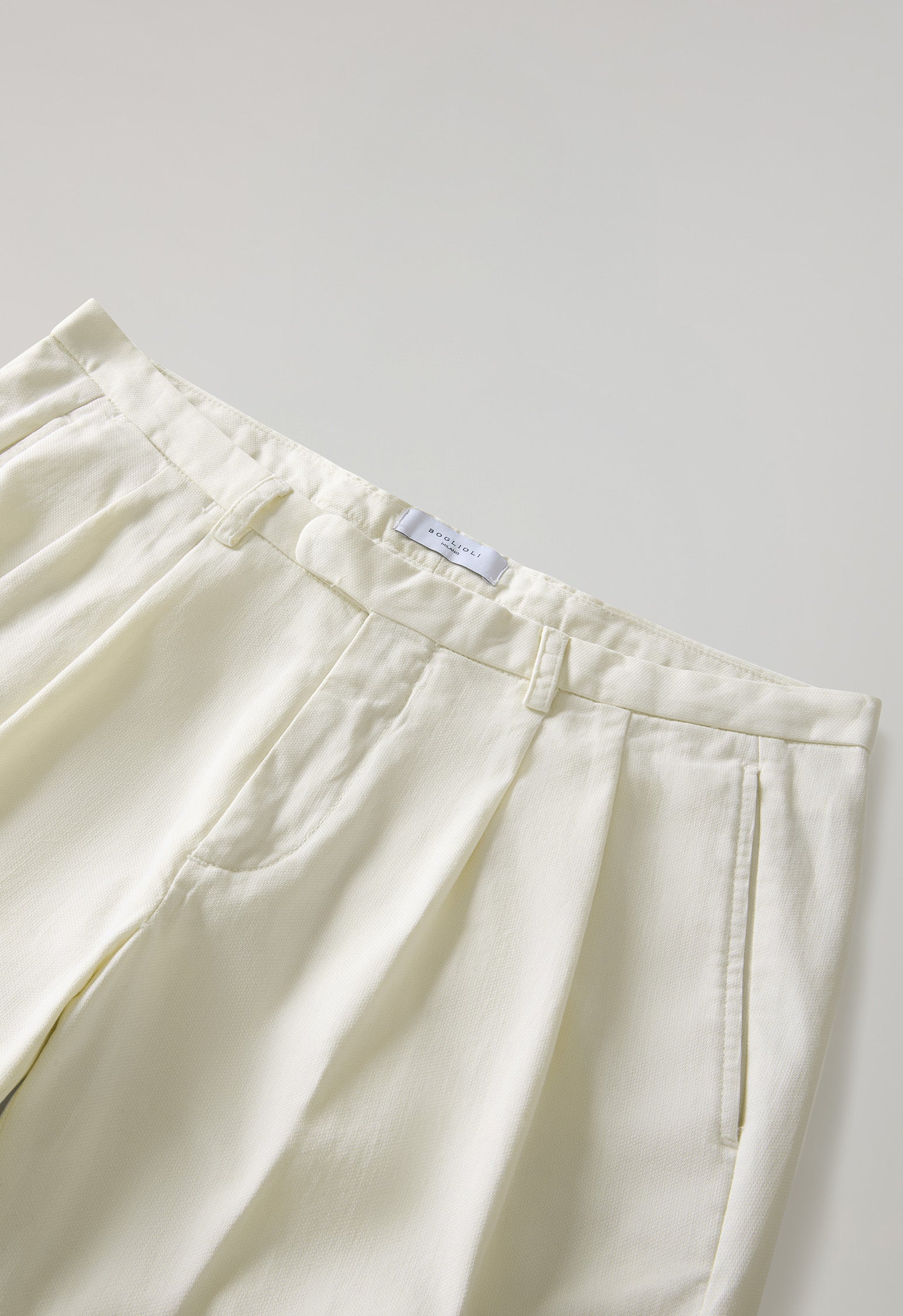 Pantalone Napoli in cotone stretch tinto in capo ghiaccio
