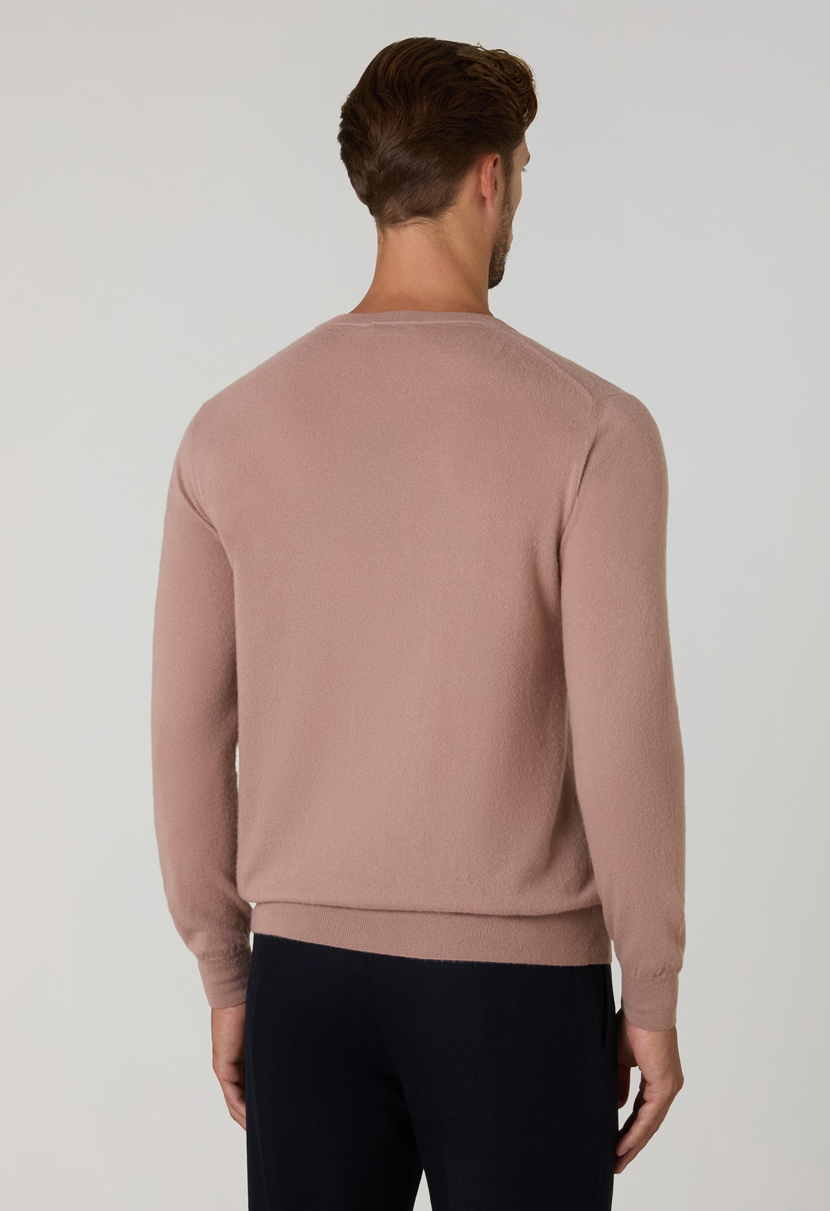 Girocollo in cashmere pettinato rosa