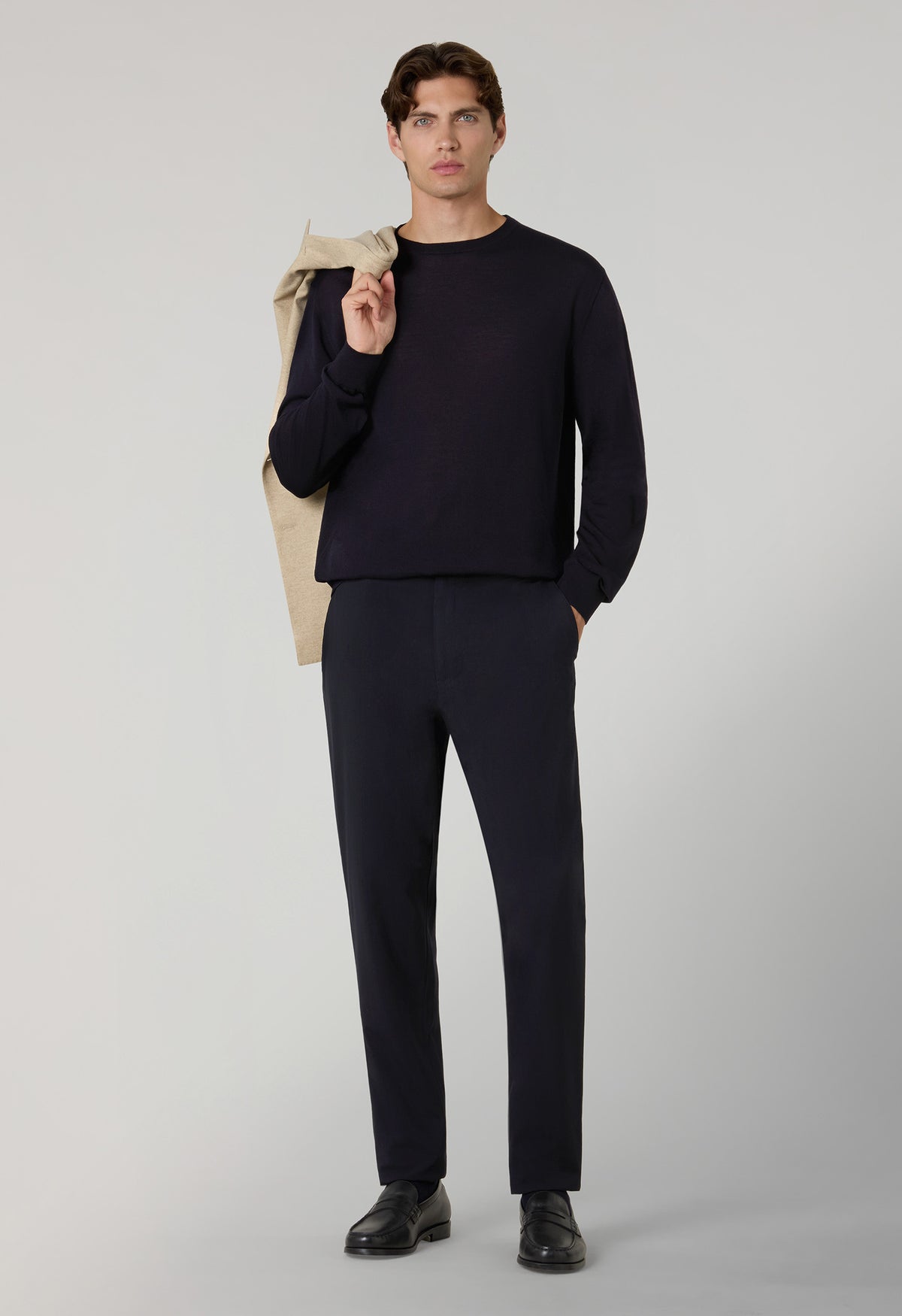 Blue Superlight Wool Crewneck