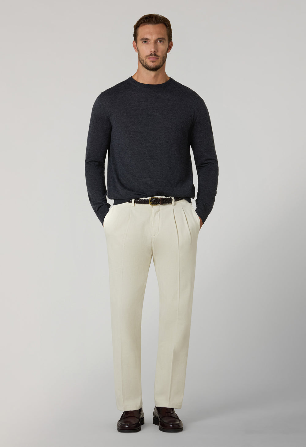 Dark Grey Superlight Wool Crewneck
