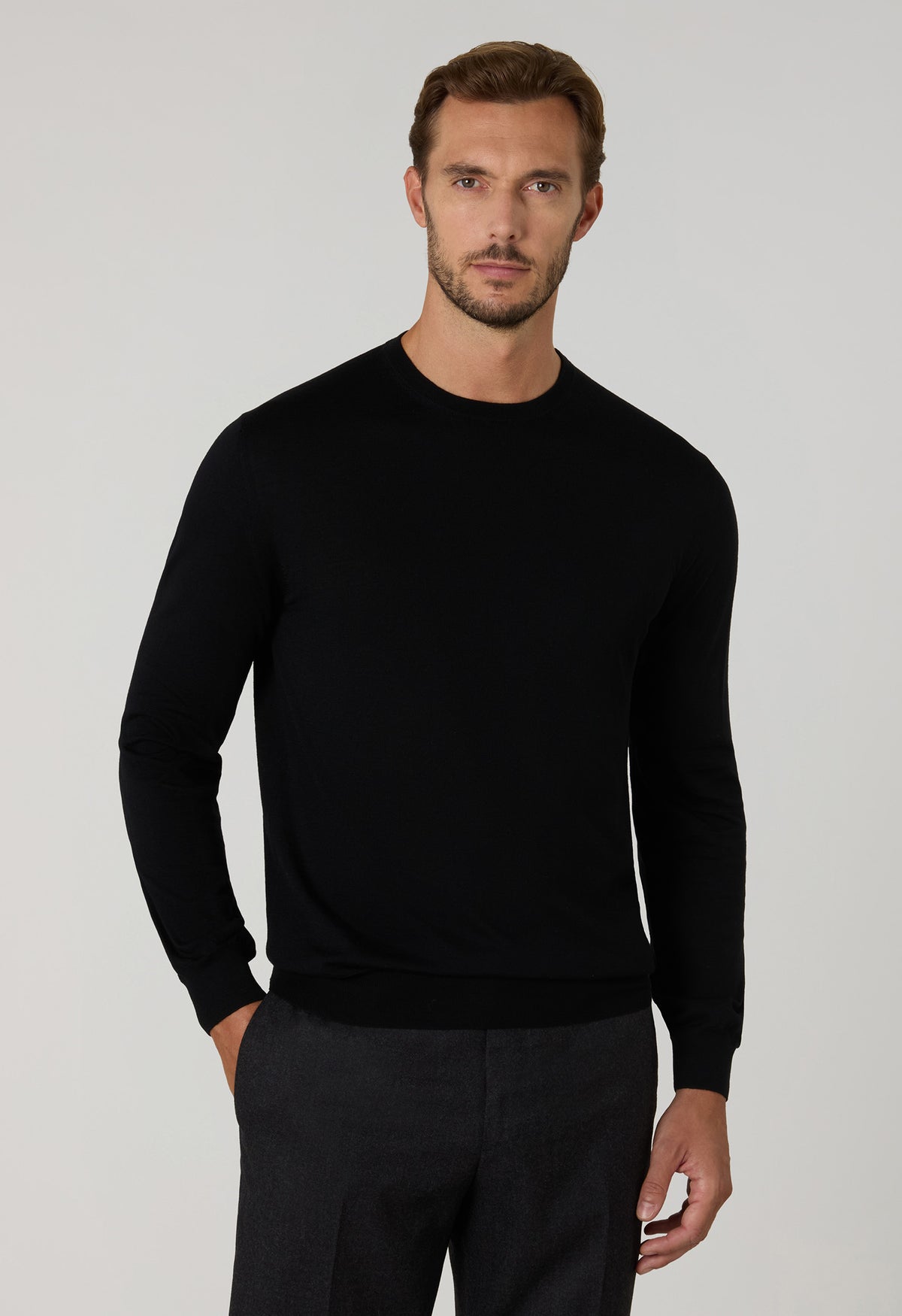 Black Wool Crewneck