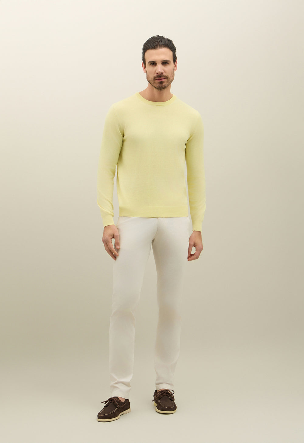 Yellow Garment Dyed Cotton Crewneck