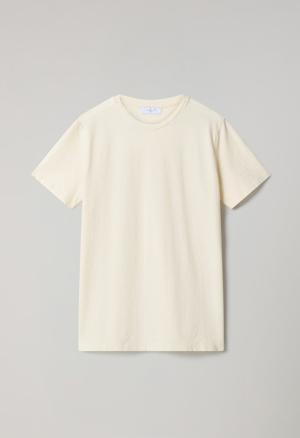 T-Shirt bianca in cotone e lino