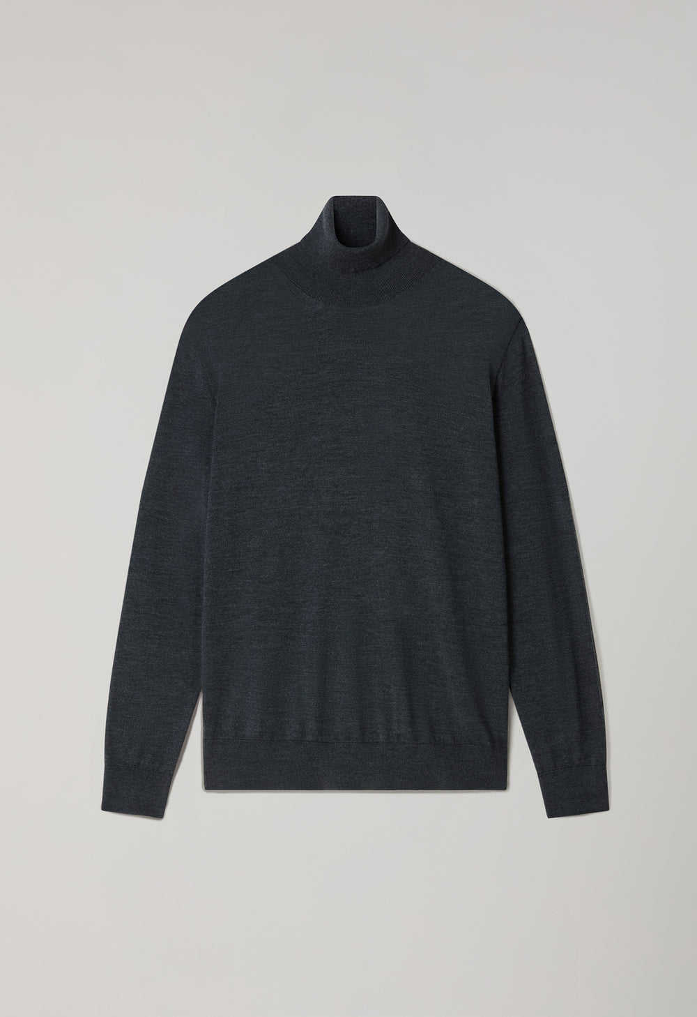 Dunkelgrauer Rollkragenpullover aus Superlight-Wolle