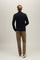 Bomber in maglia in cotone e cashmere blu