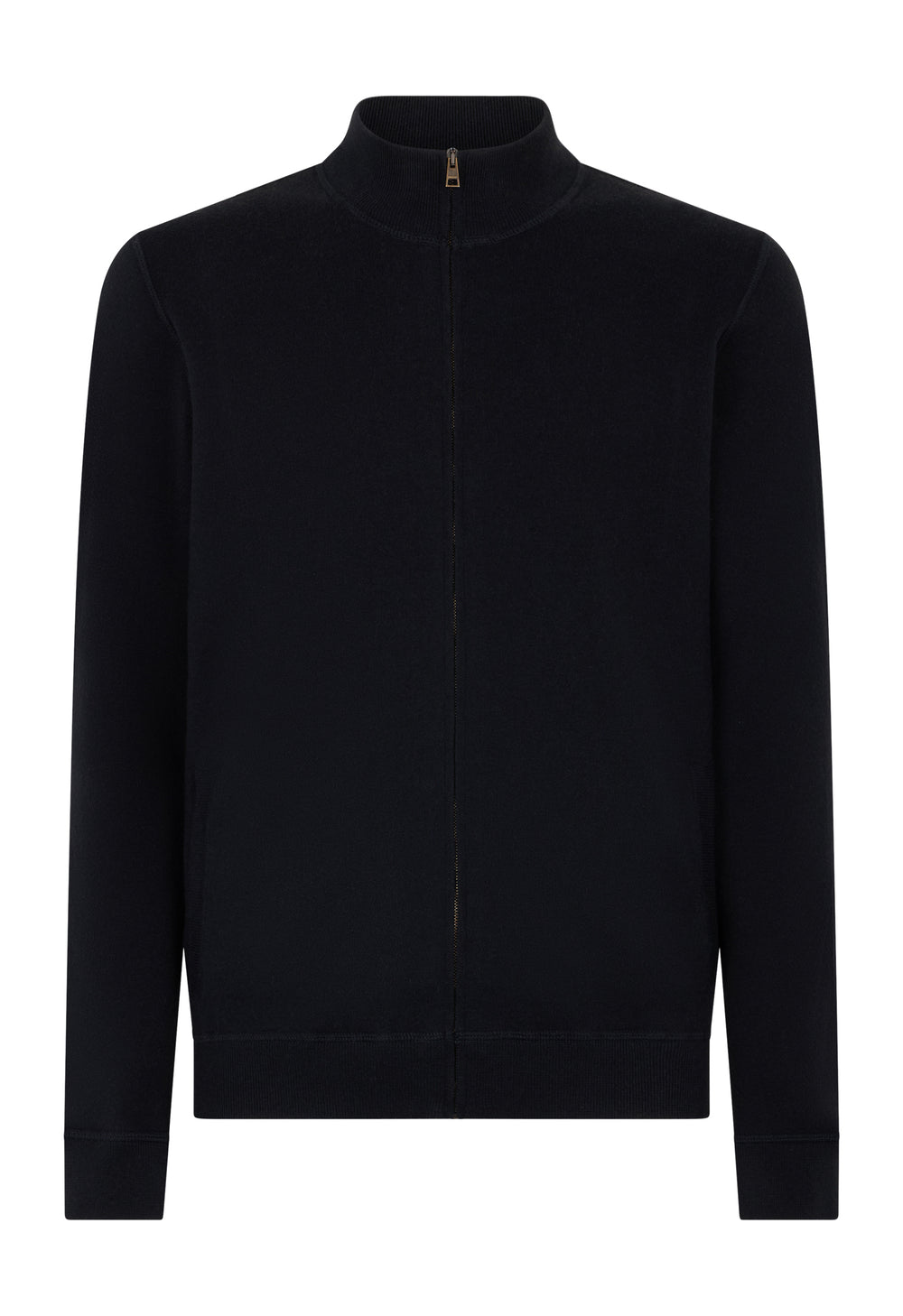 Bomber in maglia in cotone e cashmere blu