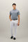 Blue Cotton striped short sleeve Polo