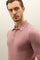 Pink Honeycomb Cotton short-sleeve Polo