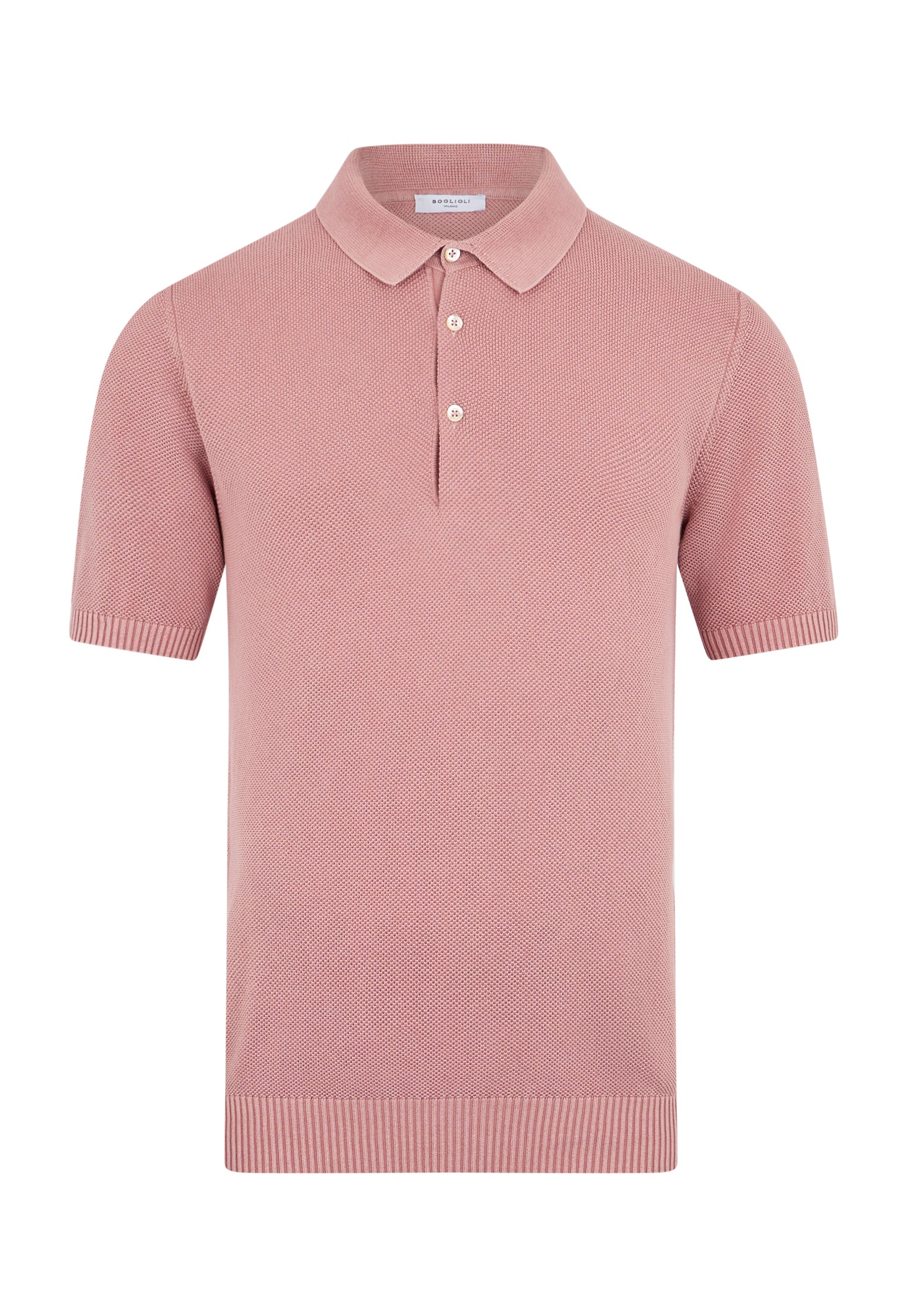 Pink Honeycomb Cotton short-sleeve Polo