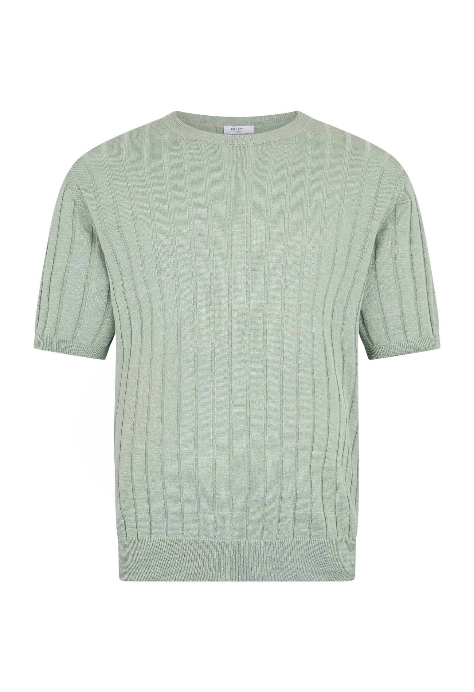 Green Flat Rib Linen T-Shirt