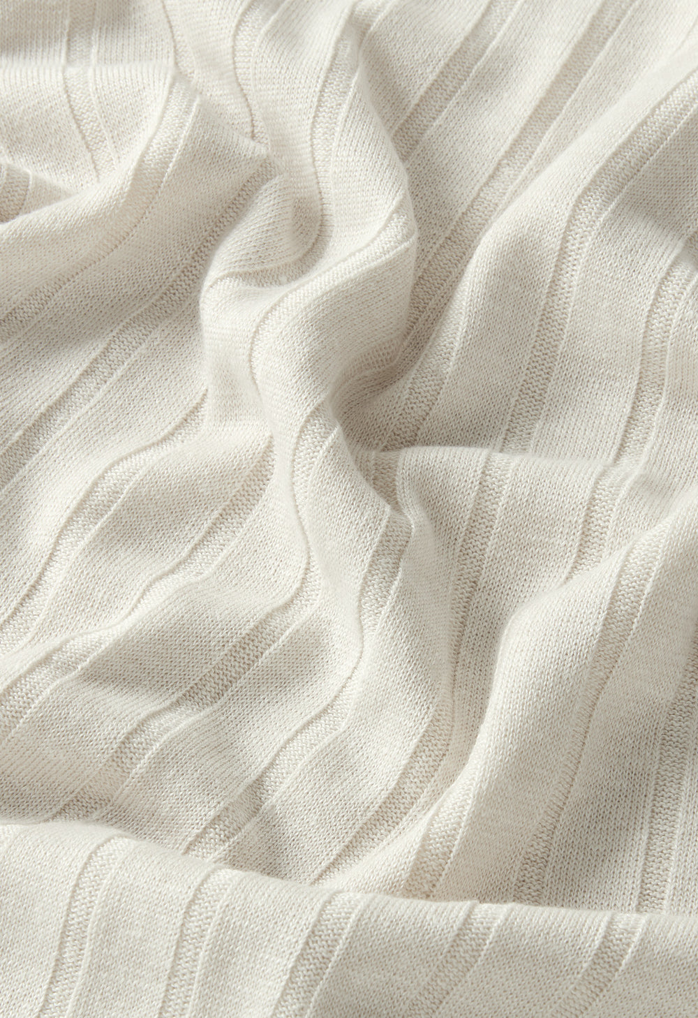 T-Shirt in lino e cotone a coste piatte bianco caldo