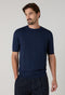 T-Shirt in lino e cotone a coste piatte bianco caldo