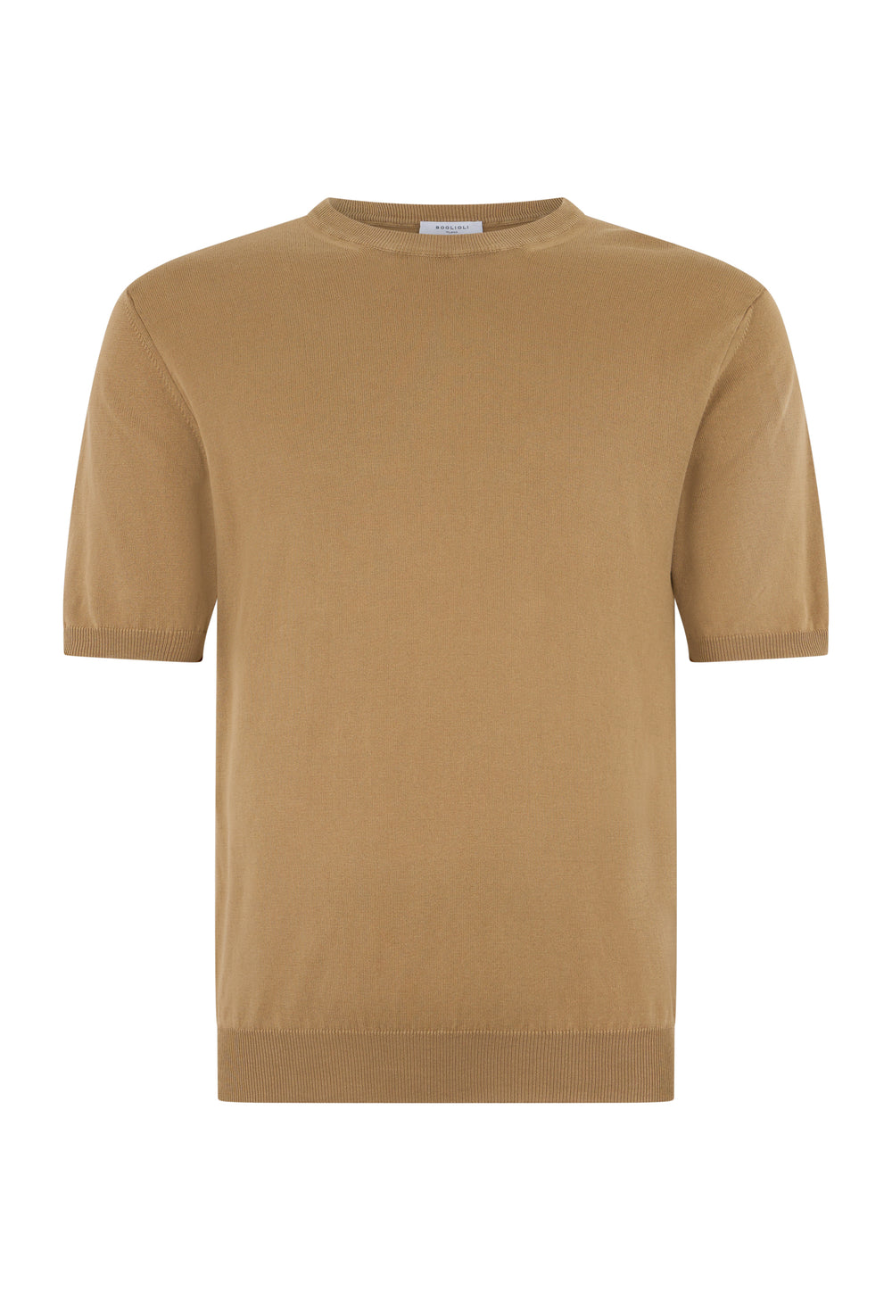 Light Brown Garment Dyed Cotton T-Shirt