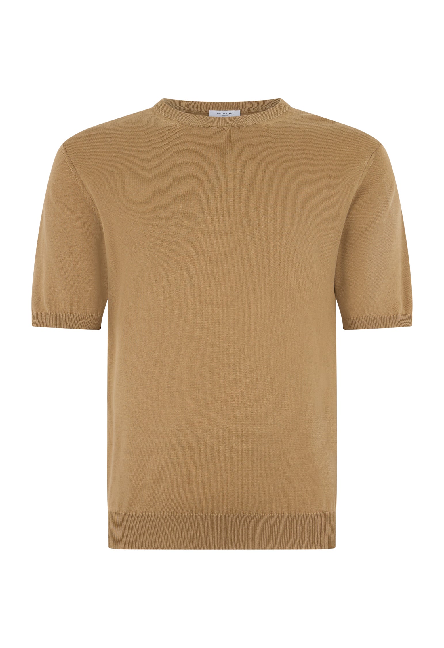 Light Brown Garment Dyed Cotton T-Shirt