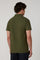 Dark Khaki Cotton Linen Short-Sleeve Polo