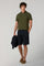 Dark Khaki Cotton Linen Short-Sleeve Polo