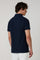 Blue Cotton Linen Short-Sleeve Polo