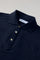 Blue Cotton Linen Short-Sleeve Polo