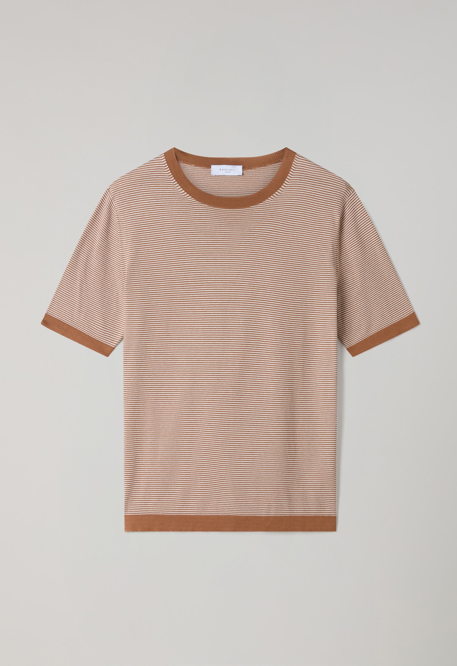 Braunes gestreiftes Baumwoll-T-Shirt