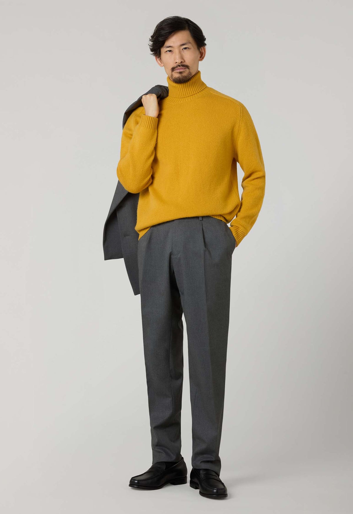 Yellow Wool Cashmere Turtleneck