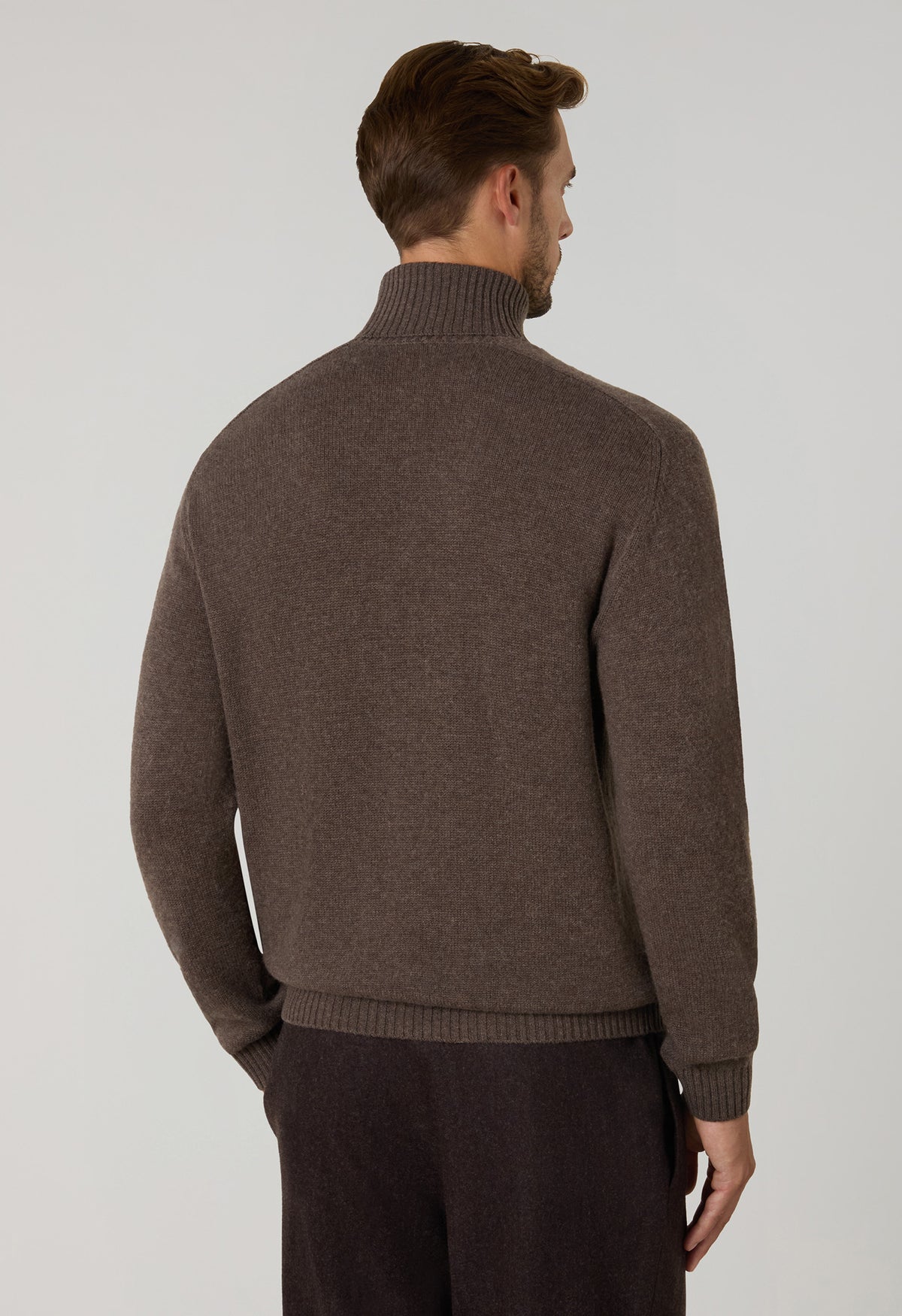 Dolcevita in lana e cashmere marrone
