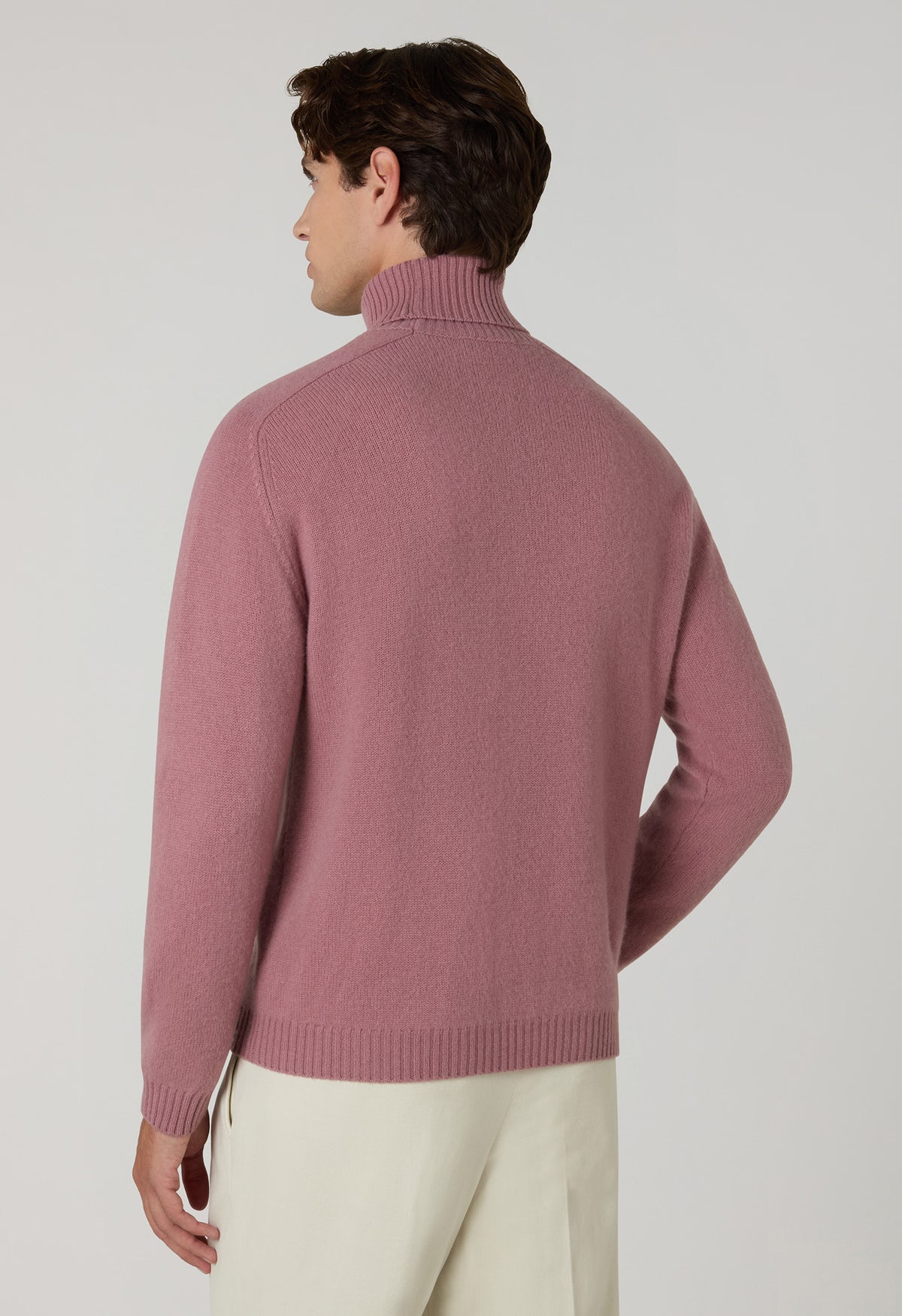 Dolcevita in lana e cashmere rosa