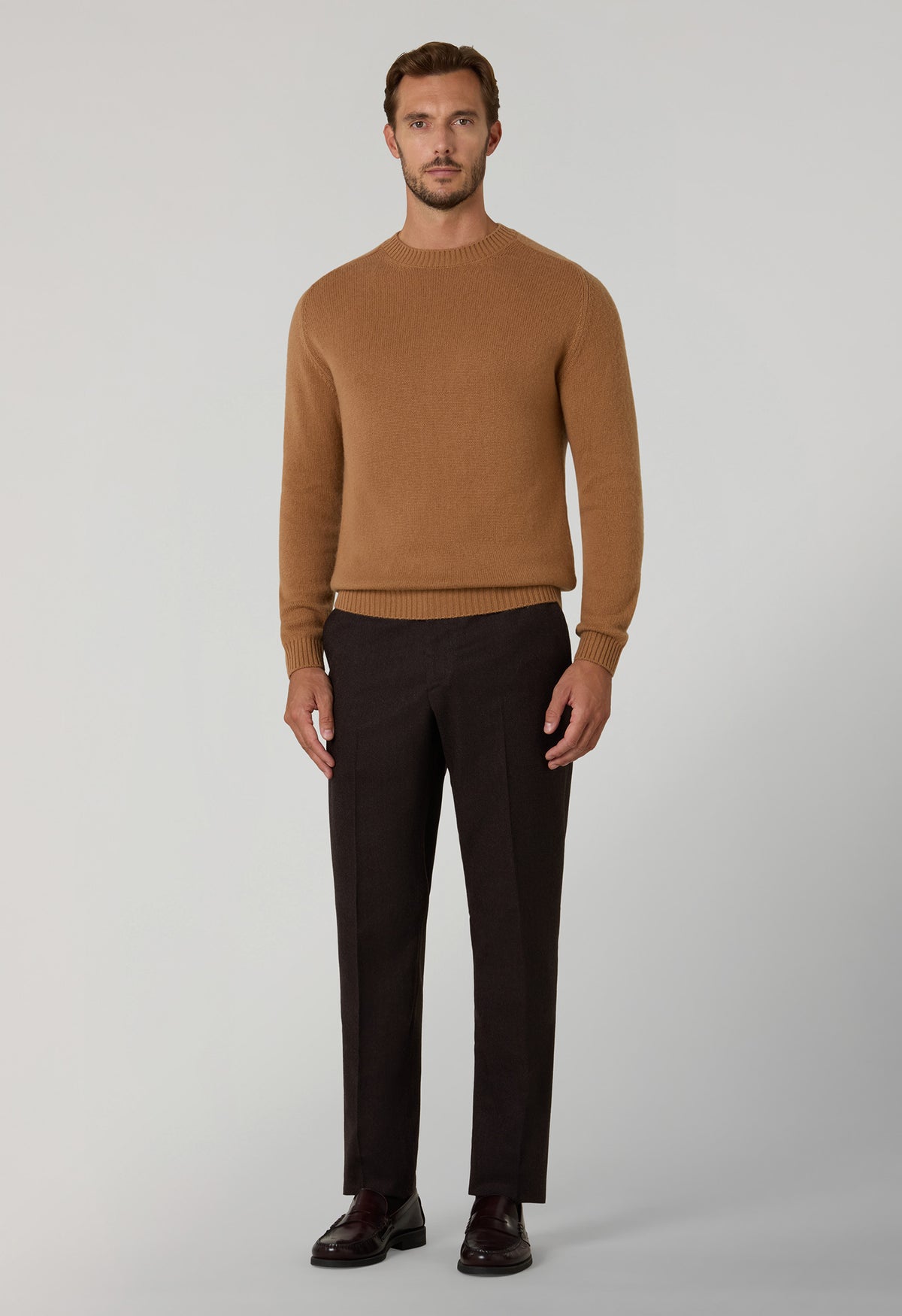 Camel Wool Cashmere Crewneck