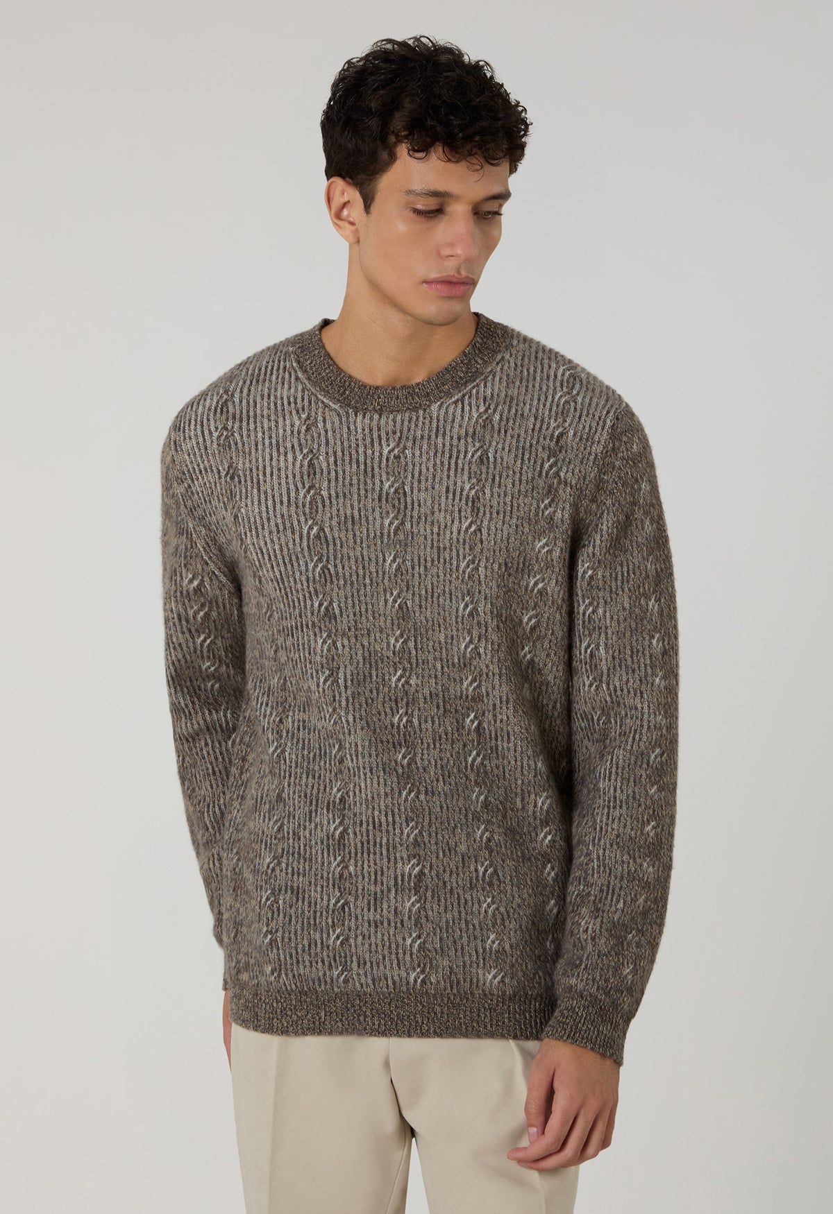 Girocollo in cashmere marrone