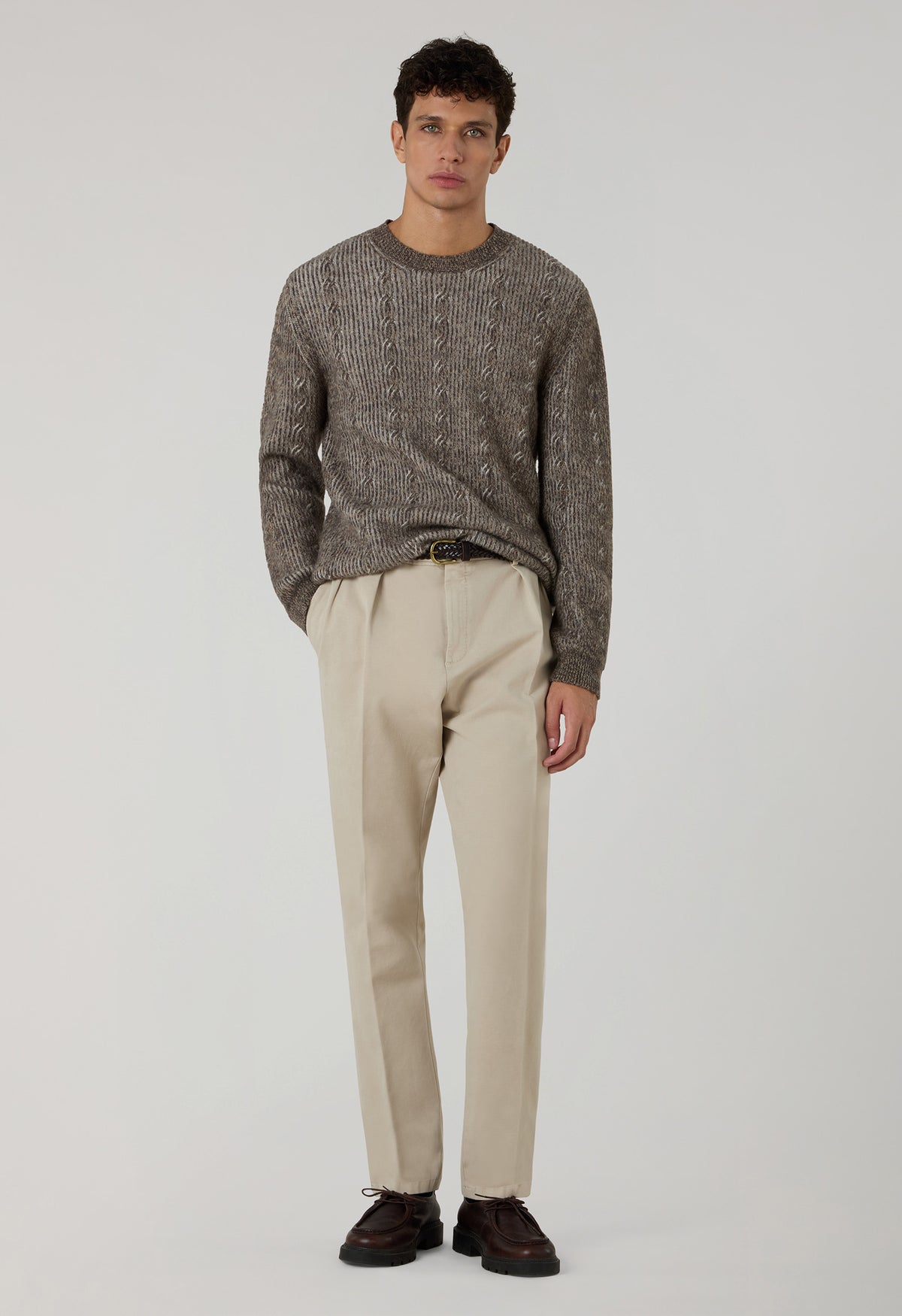 Girocollo in cashmere marrone
