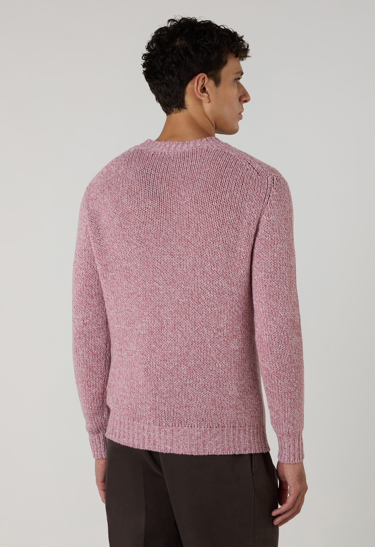 Girocollo in lana e cashmere Mouliné rosa