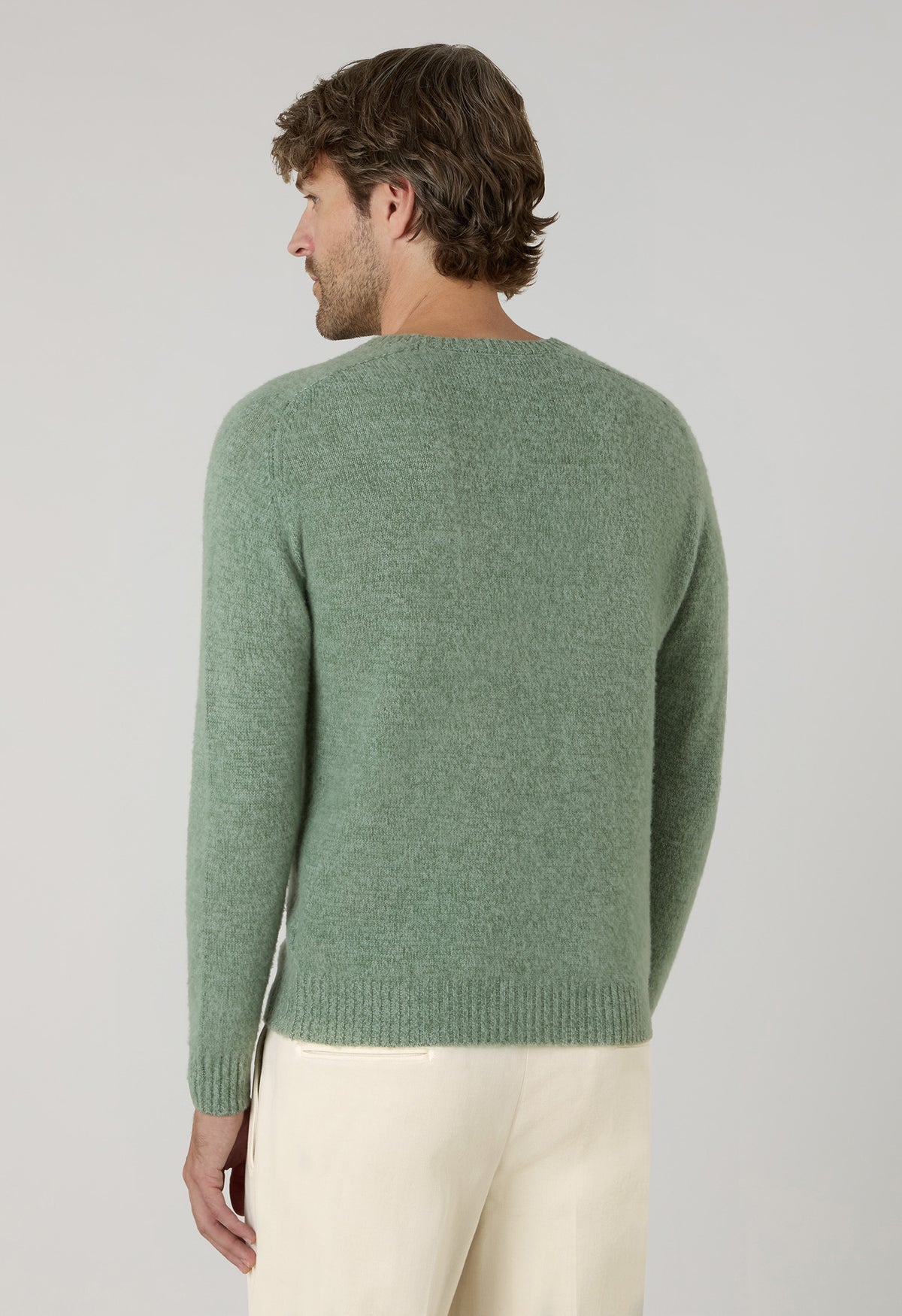 Girocollo in cashmere Mouliné verde
