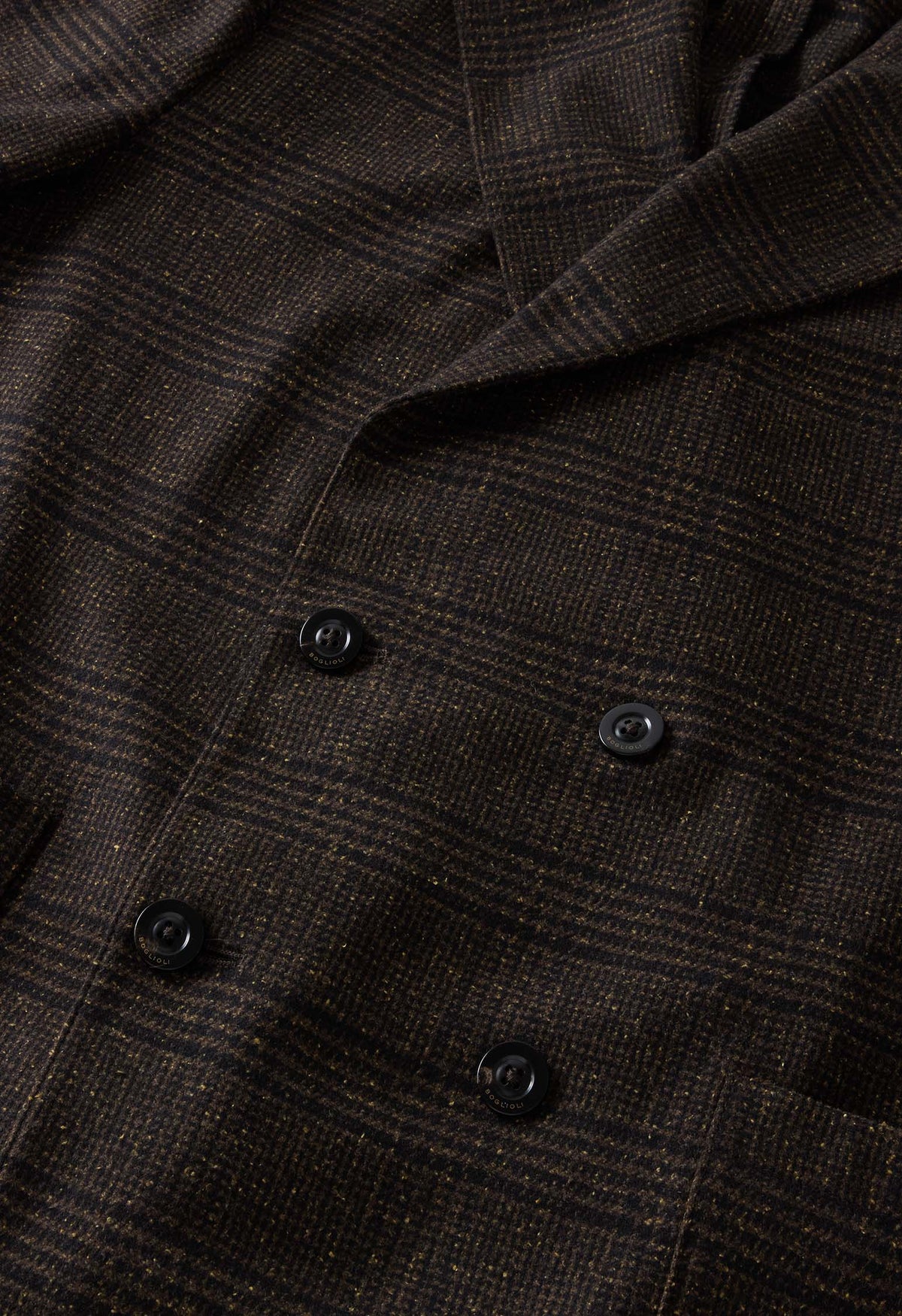 Brown blended Wool Prince of Wales Easy Jacket
