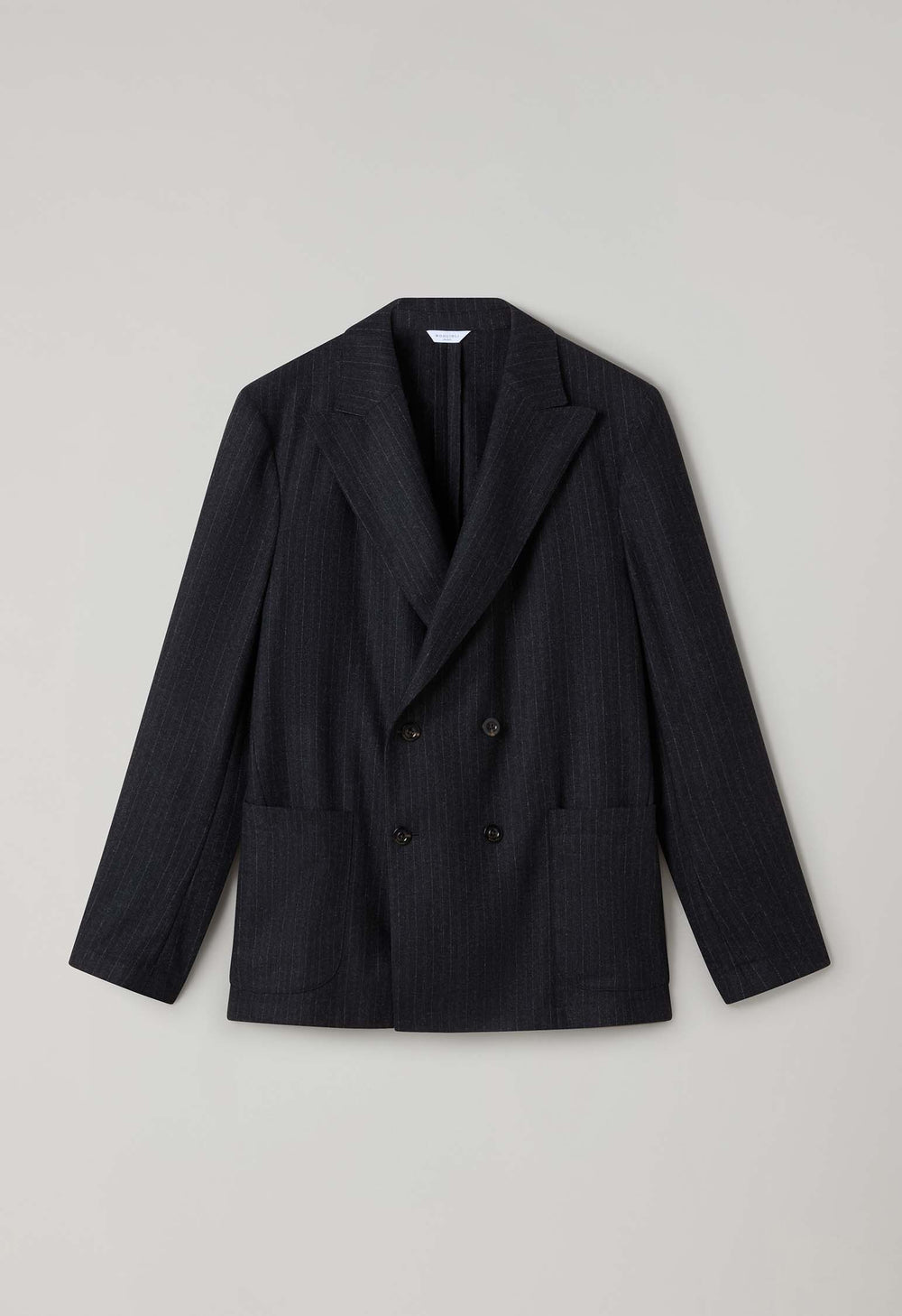 Dark Grey blended Wool Pinstripe Easy Jacket