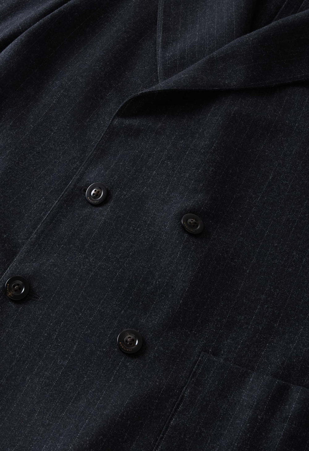 Dark Grey blended Wool Pinstripe Easy Jacket